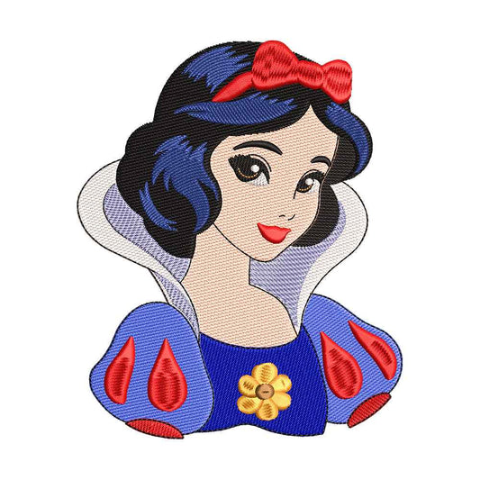 Princess with Apple Portrait Embroidery Design - 010512