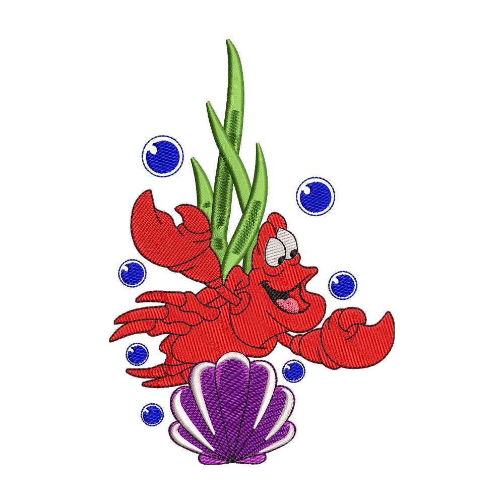 Sebastian from The Fairy Tale Mermaid Embroidery Design - 010515