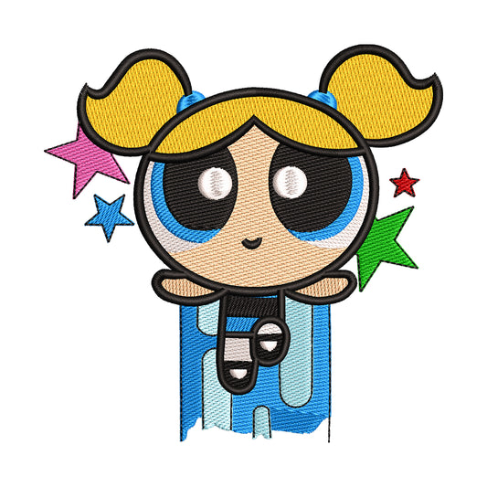 Powerpuff Girls Bubbles Portrait Embroidery Design - 010537