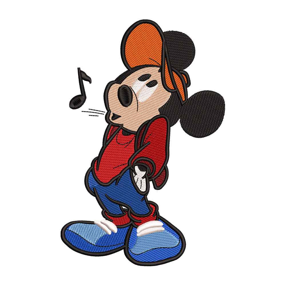 90s Style Classic Cartoon Mouse Embroidery Design - 010539