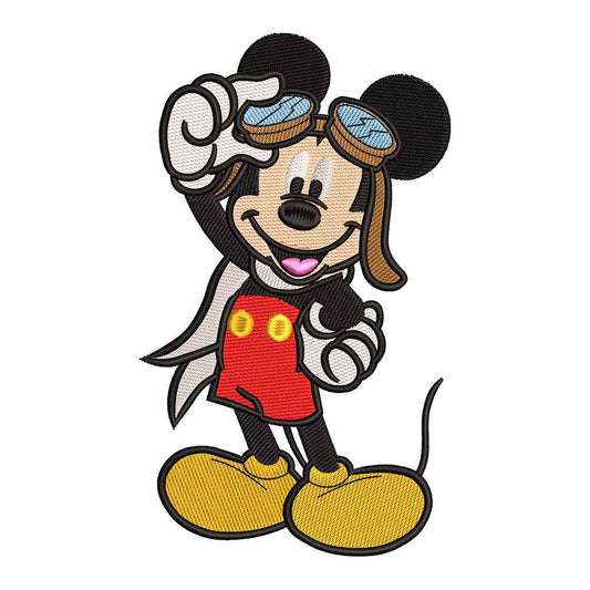 Aviator Classic Cartoon Mouse Embroidery Design - 010540
