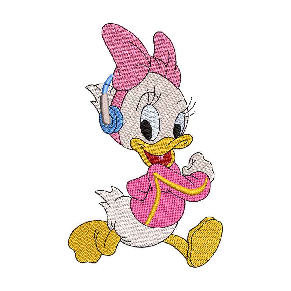 Workout Cute Duck Embroidery Design - 010541
