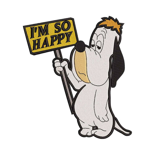 Droopy 'I'm So Happy' Embroidery Design - 010542
