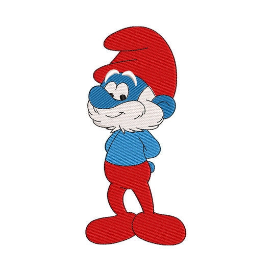 Papa Smurf Embroidery Design - 010546