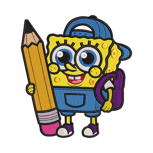 Back to School Yellow Sea Sponge Embroidery Design - 010553