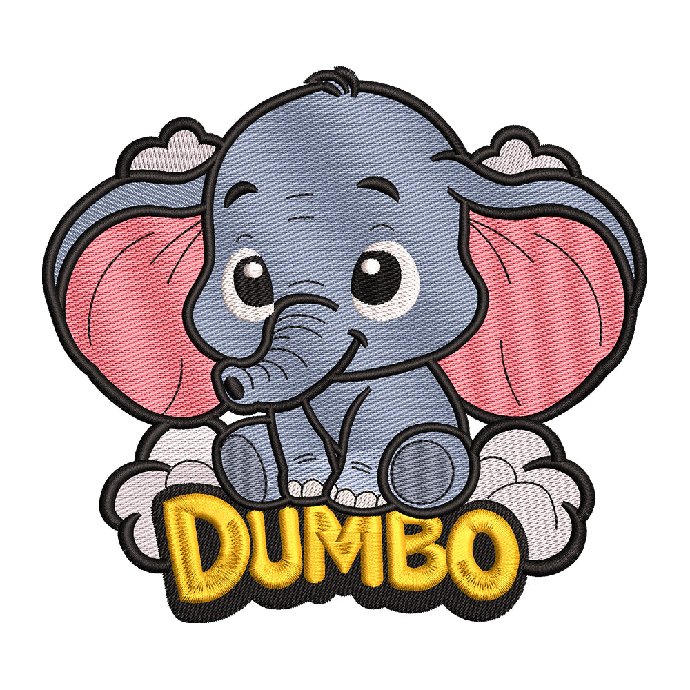 Baby Dumbo on a Cloud Embroidery Design - 010557