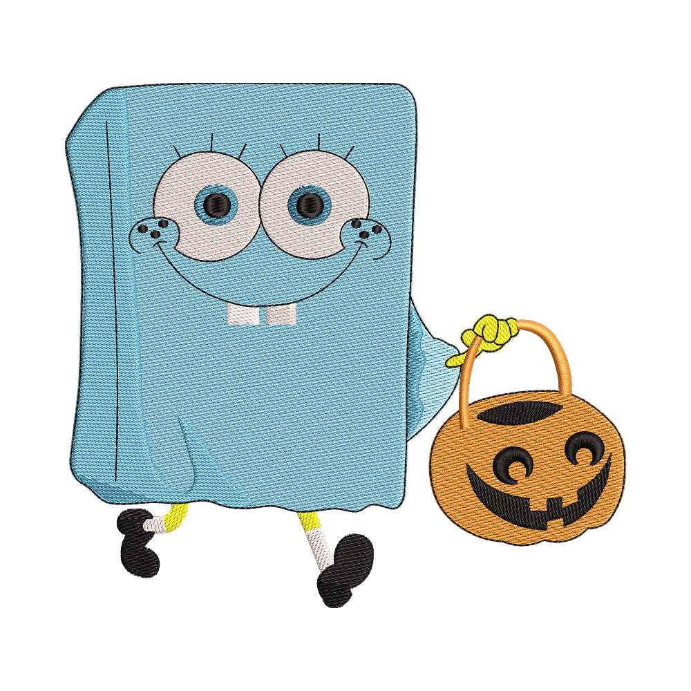 Ghost Costume Yellow Sea Sponge Embroidery Design - 010565