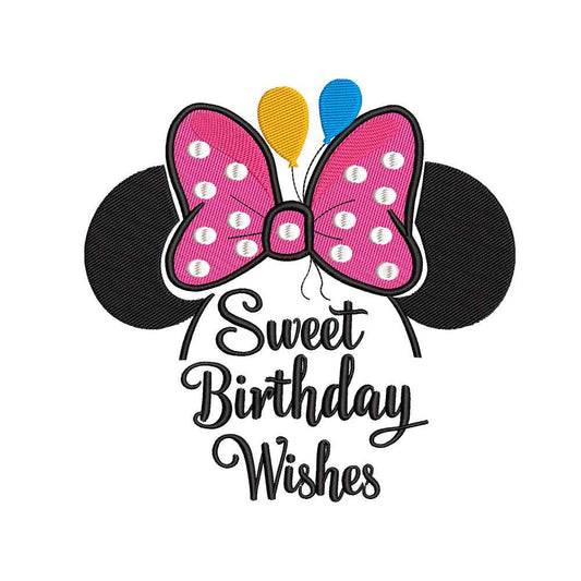 Sweet Birthday Wishes embroidery designs Polka Dot Mouse - 010902