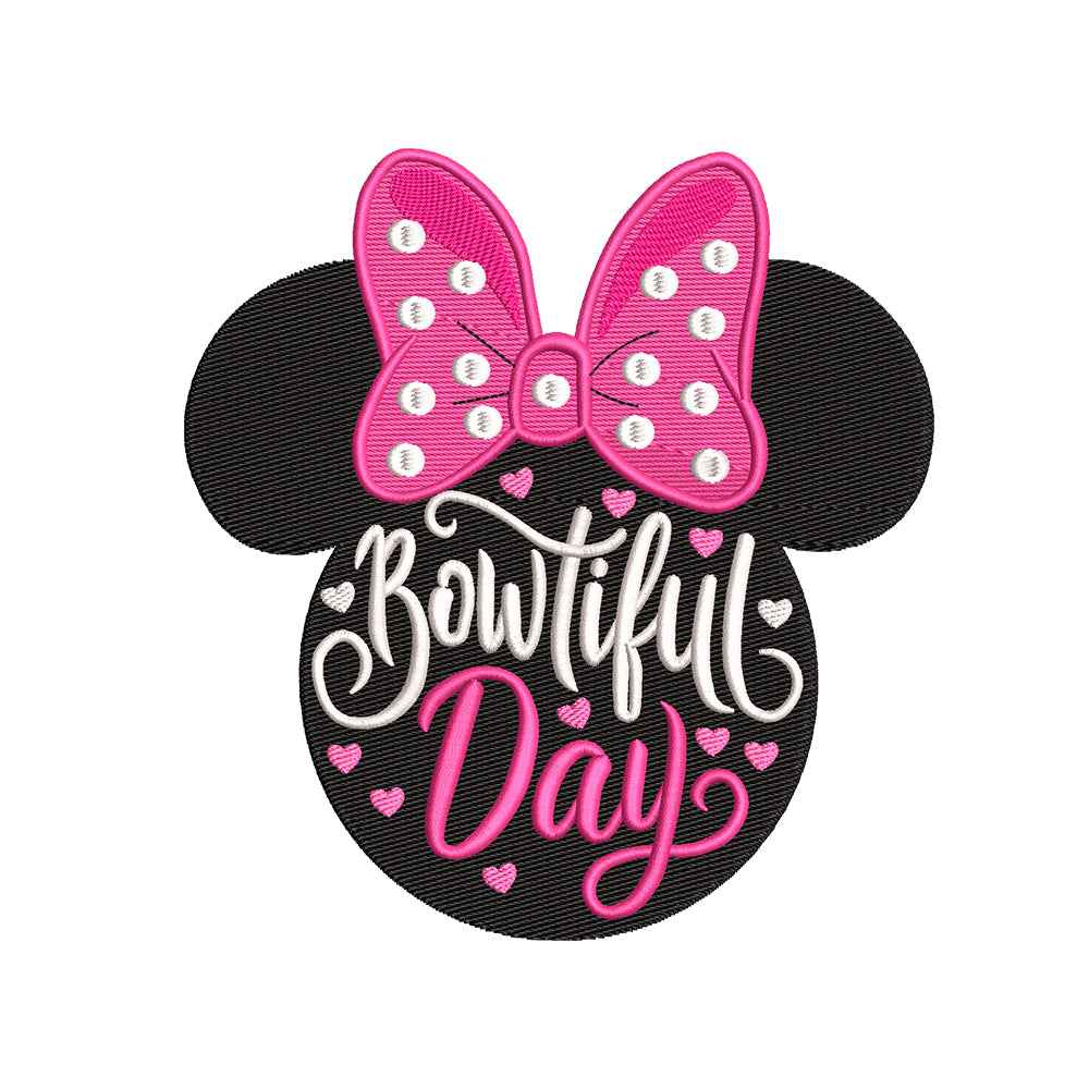 Polka Dot Mouse embroidery designs bowtiful day - 010904