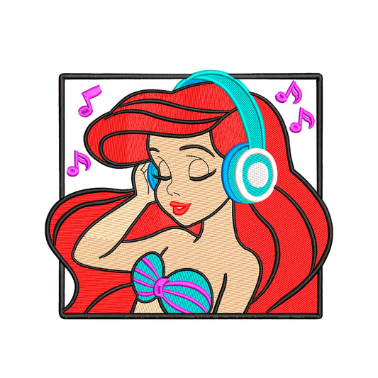 Mermaid Ariel embroidery designs for machine - 010911