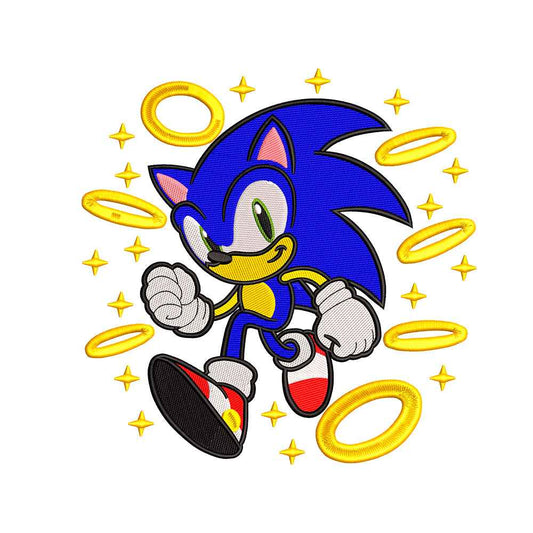 Blue Fast Hedgehog embroidery designs for machine - 011030