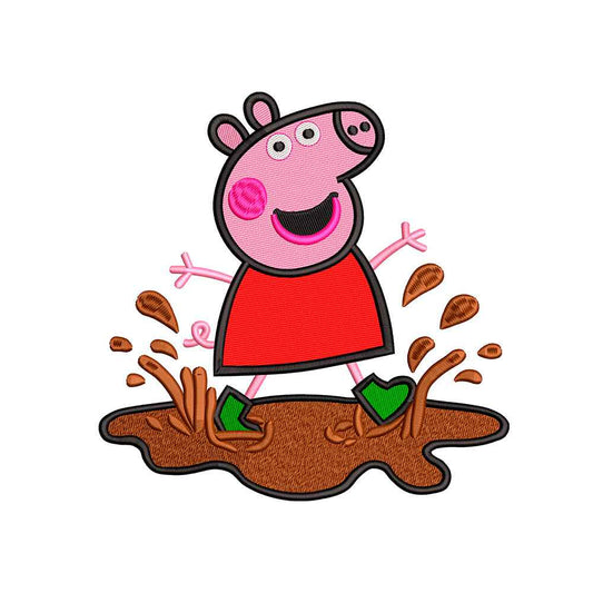 Pink Cute Pig embroidery designs for machine - 011035