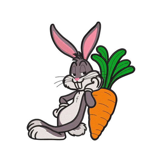 Grey Wise Rabbit embroidery designs for machine - 011037