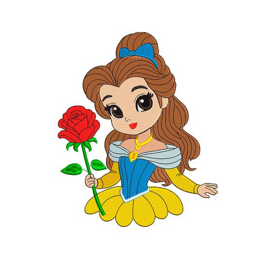 Princess Belle embroidery designs for machine - 011050