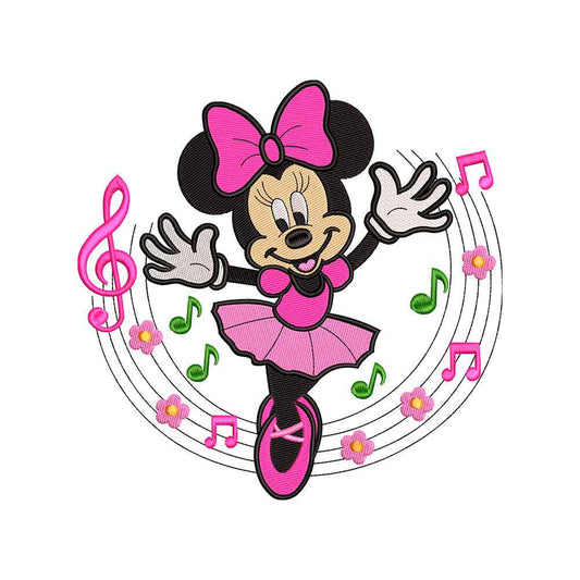 Polka Dot Mouse embroidery designs music - 011052