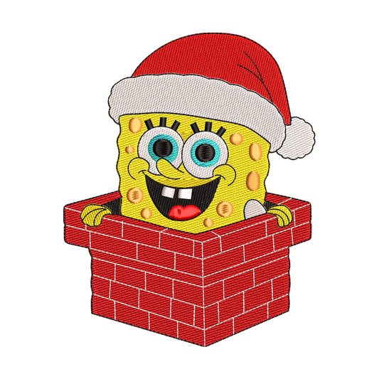 SpongeBob in Chimney Embroidery Design - 02060124