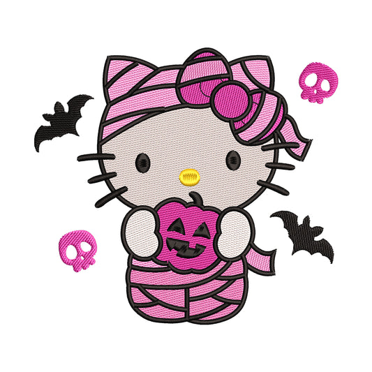Halloween Mummy Hello Kitty Embroidery Design - 02060130