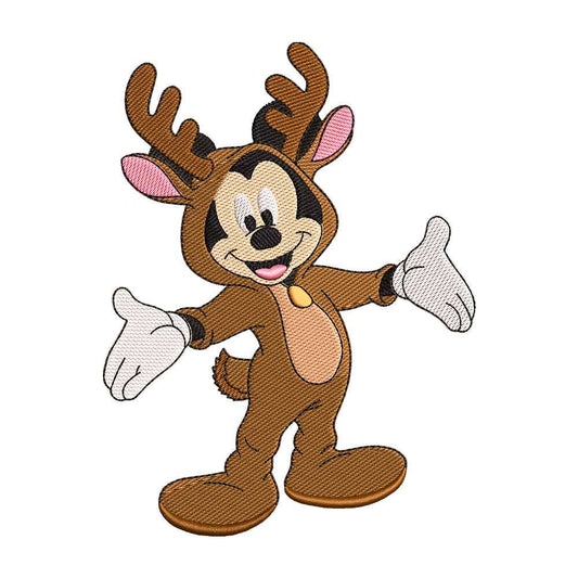 Classic Cartoon Mouse Reindeer Costume Embroidery Design - 02060140