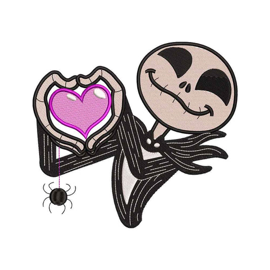 Skeleton Pumpkin King Heart Hands Embroidery Design - 02060147