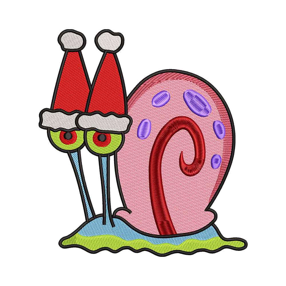 Christmas Gary the Snail Embroidery Design - 02060150