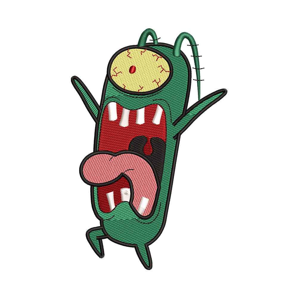 Screaming Tiny Green Villain Embroidery Design - 02060167