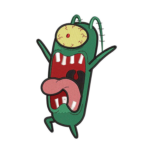 Screaming Tiny Green Villain Embroidery Design - 02060167