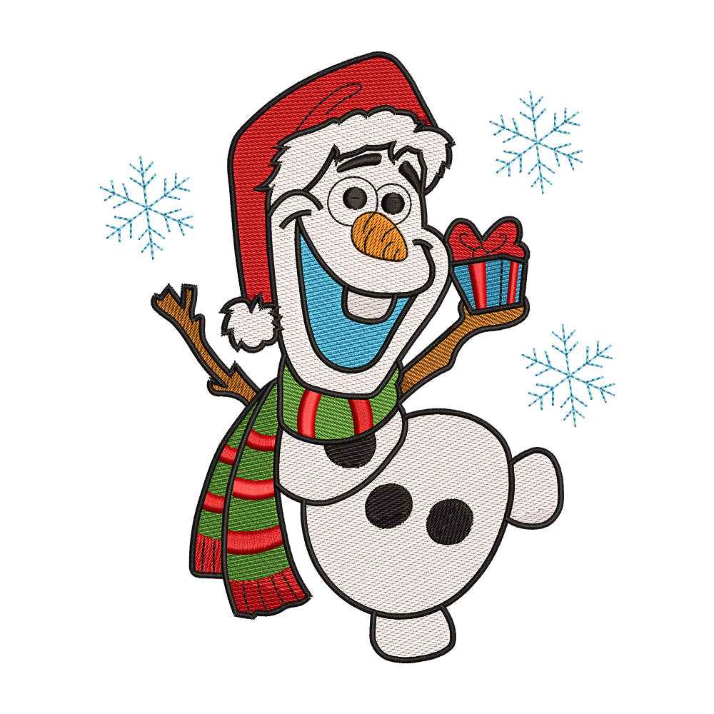 Christmas Living Snowman with Gift Embroidery Design - 02060170