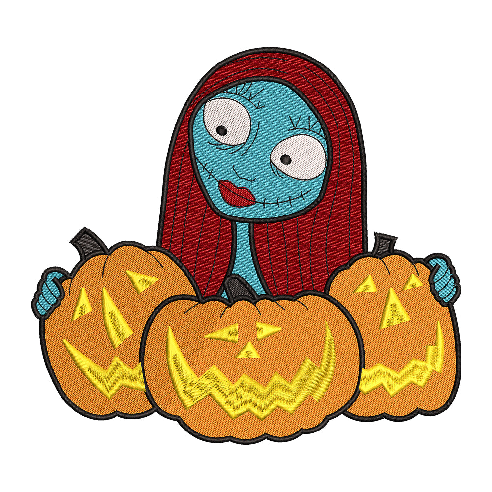 Sally with Pumpkins Embroidery Design - 02060172