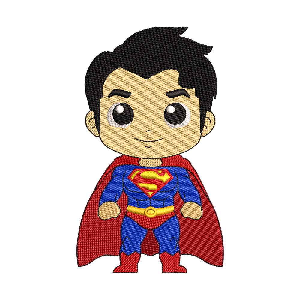 Chibi Flying Superhero Embroidery Design - 02060199