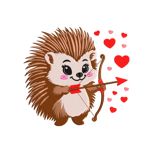 Valentine's day embroidery designs hedgehog - 021210