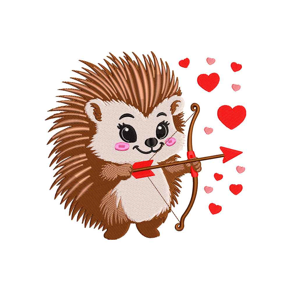 Valentine's day embroidery designs hedgehog - 021210