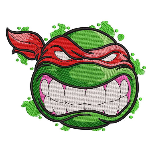 Red Mask Turtle embroidery designs for machine - 0212113