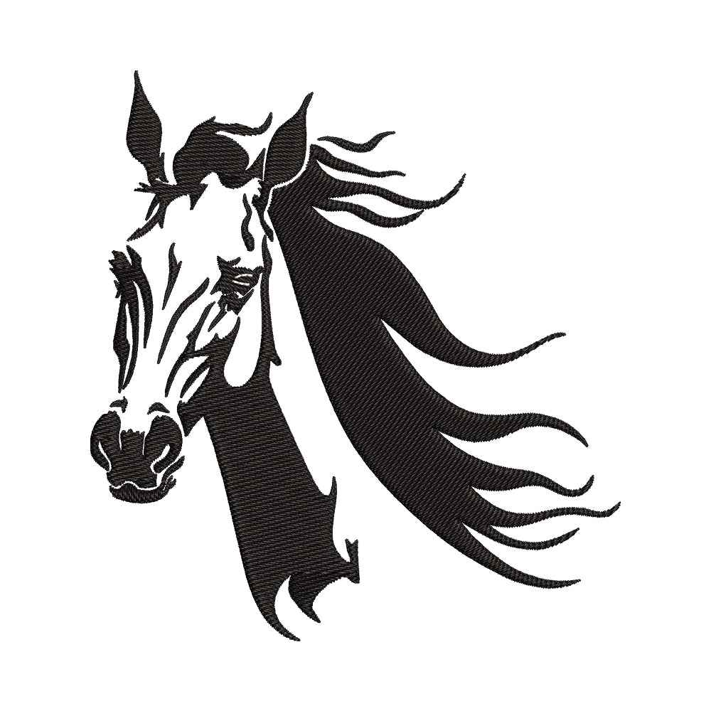 Windswept Horse embroidery designs for machine - 0212152