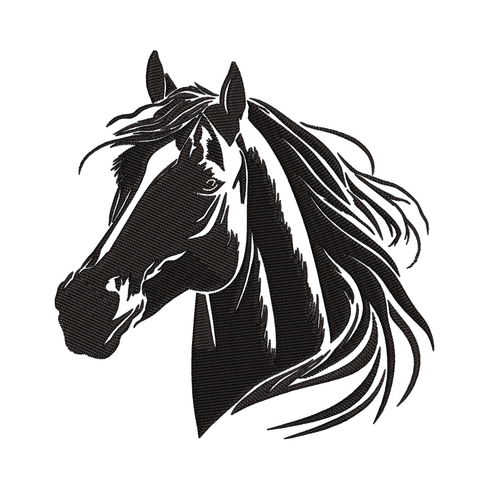 Elegant Horse Head embroidery designs for machine - 0212153