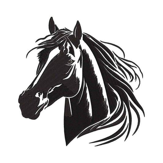 Elegant Horse Head embroidery designs for machine - 0212153
