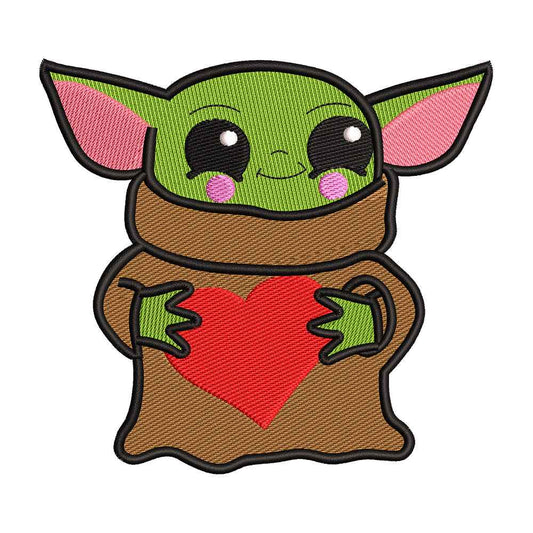 Cute Green Alien embroidery designs for machine - 0212159