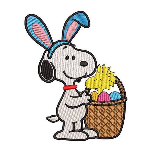 Cute Beagle Dog and Woodstock embroidery designs for machine - 0212188