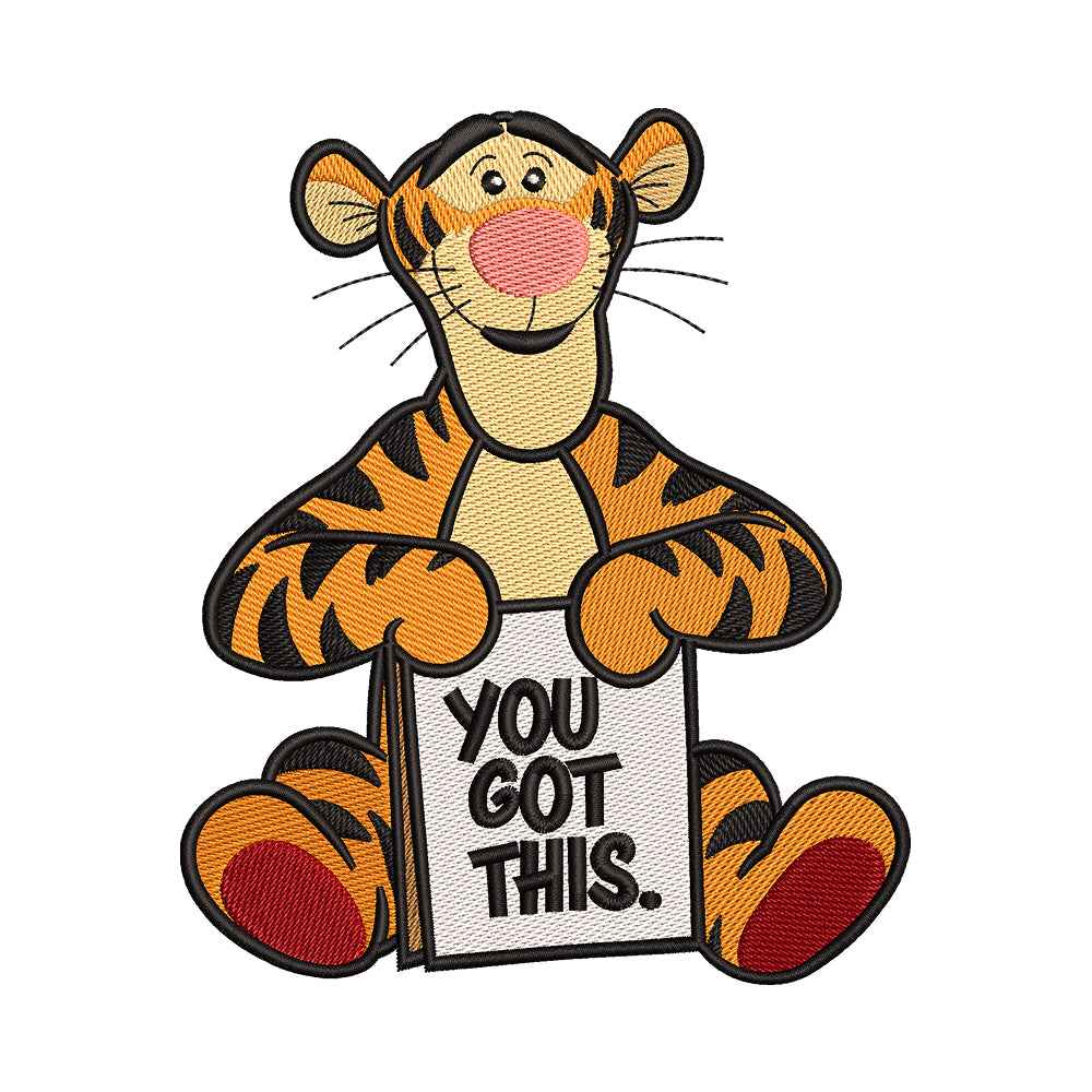 Bouncing Orange Tiger embroidery designs for machine - 0212191