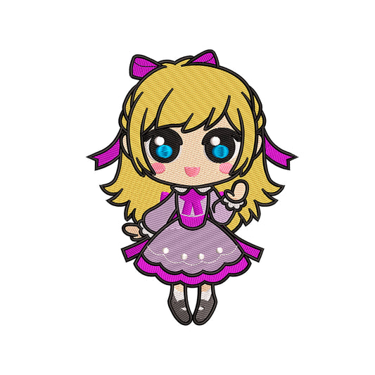 Cute girl embroidery designs for machine - 021246