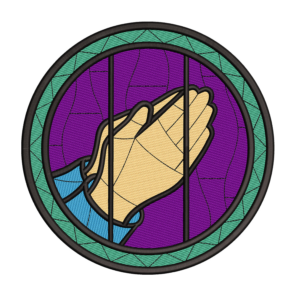 Praying Hands Stained Glass embroidery designs for machine - 021259