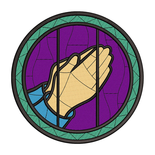 Praying Hands Stained Glass embroidery designs for machine - 021259