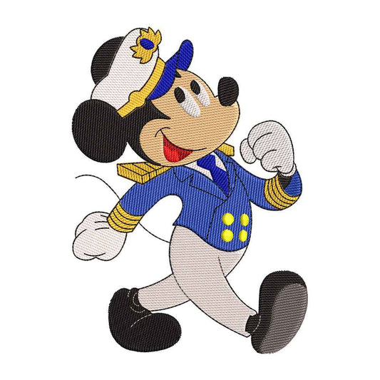 Captain Classic Cartoon Mouse embroidery designs for machine - 021261