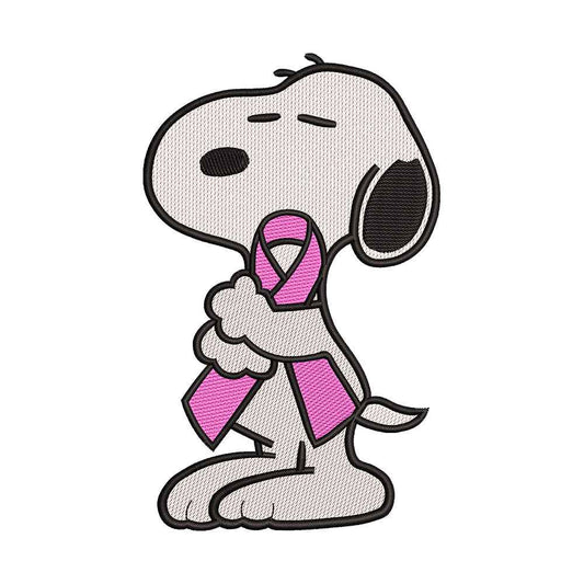 Cute Beagle Dog Breast Cancer Awareness embroidery designs for machine - 021269