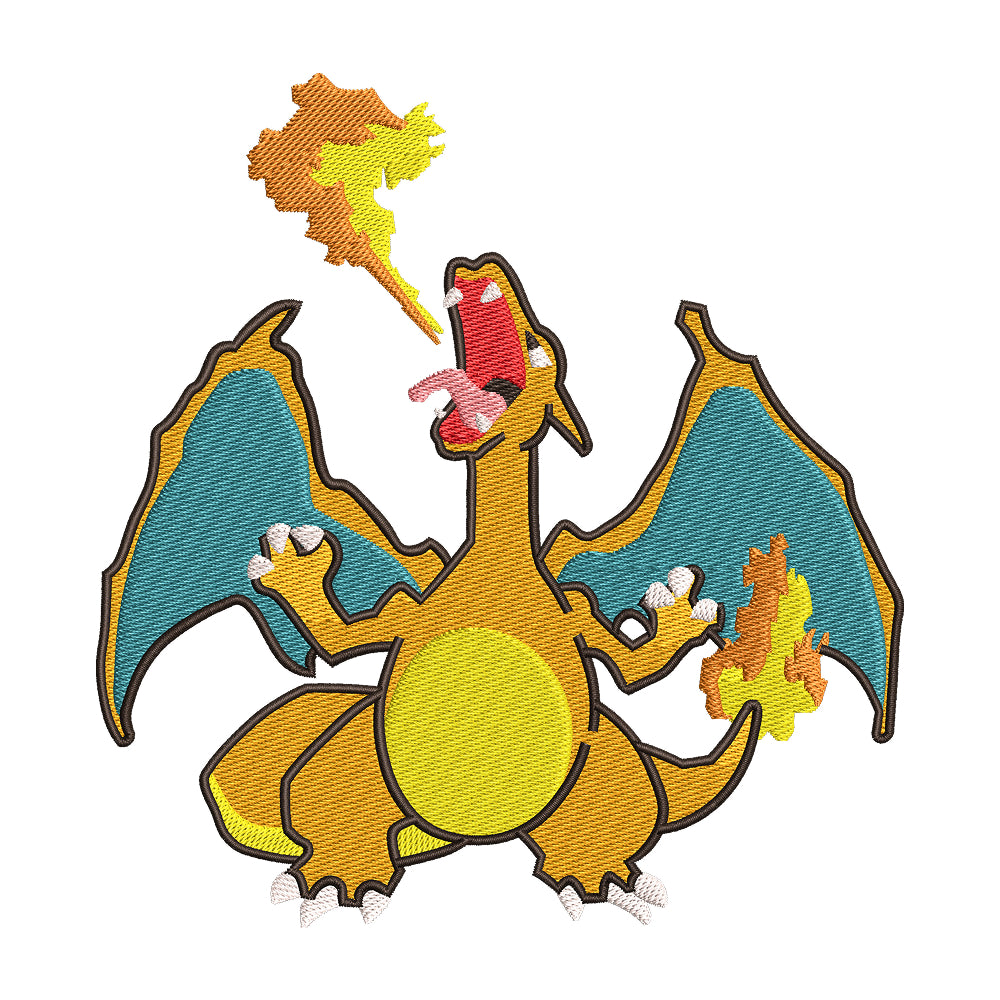 Charizard embroidery designs for machine - 021270