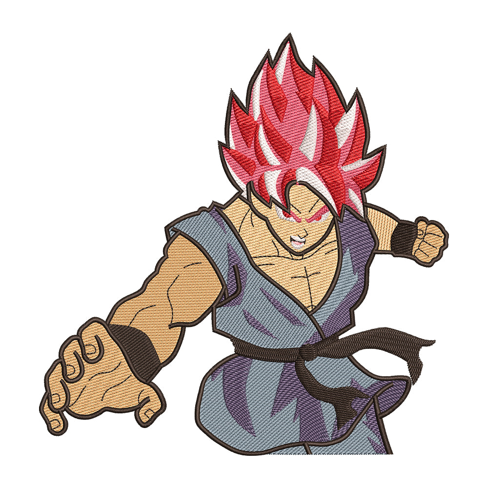 Goku Super Saiyan God embroidery designs for machine - 021273