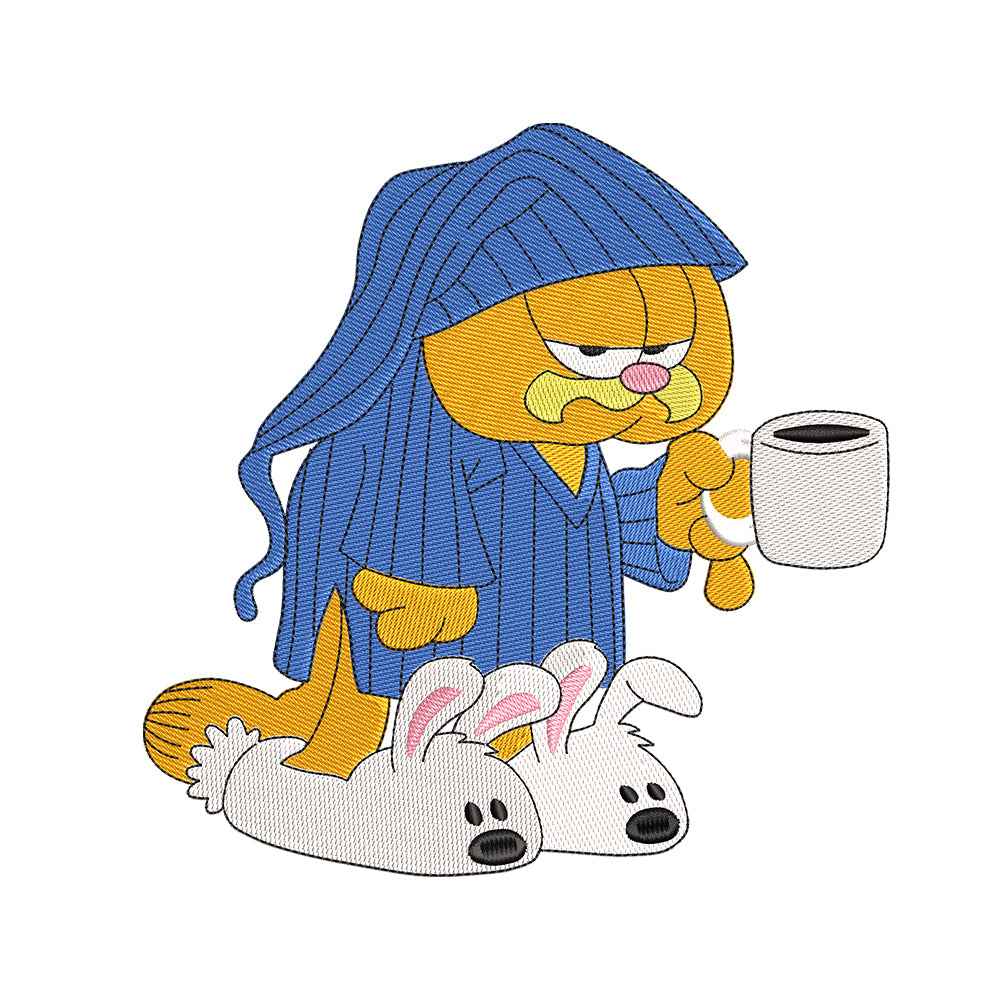 Orange Lasagna Cat embroidery designs for machine - 021292