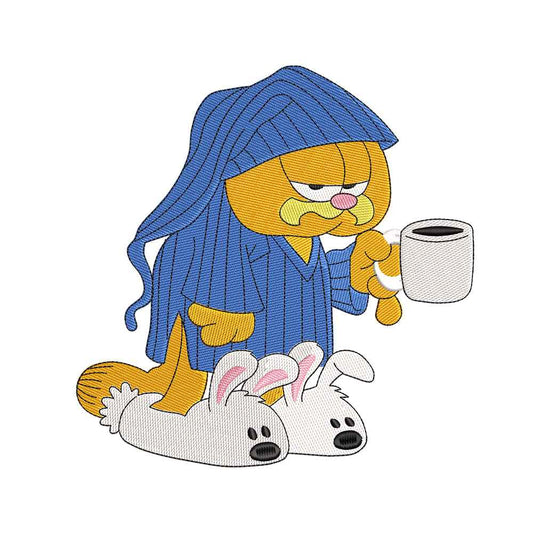 Orange Lasagna Cat embroidery designs for machine - 021292
