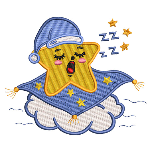 Sleepy Star embroidery designs for machine - 022557