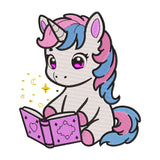 Magical Reading Unicorn embroidery designs for machine - 022558