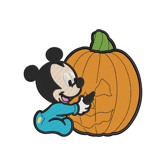 Baby Classic Cartoon Mouse embroidery designs Halloween pumpkin - 05052410